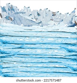 Mountain and ocean white background