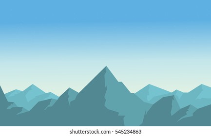 Mountain on blue sky landscape