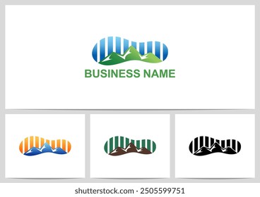 Mountain On Shoe Print Logo Design