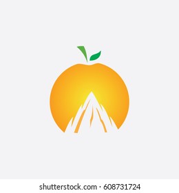 mountain orange icon logo 