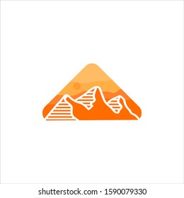 mountain orange logo design element