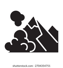 Icono de mineral de montaña o logotipo aislado signo símbolo Ilustración vectorial - iconos de vector de estilo negro de alta calidad