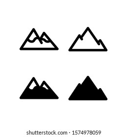 Mountain Outdoor 32 Pixel Perfect Outline Glyph Icon Logo Vector Symbol
