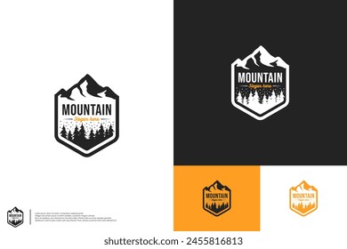 Mountain outdoor adventure badge logo ,Outdoor logo concept ,logo design inspiration.