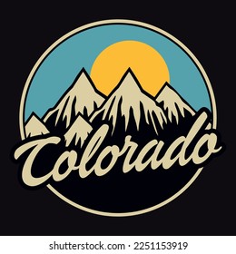Mountain, Outdoor, Adventure Emblem Patch Logo Poster Label Vector Illustration Retro Vintage Badge Sticker, And T-shirt Design