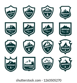 Mountain Outdoor Adventure Emblem Set - Vector