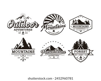 mountain outdoor adventure hiking logo