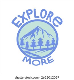 Mountain Outdoor Adventure Illustration Design, Vintage Mountain Outdoor Illustration