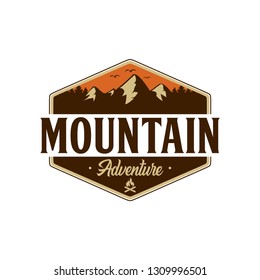 Mountain, outdoor adventure logo design