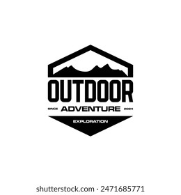 mountain outdoor adventure logo icon vector template