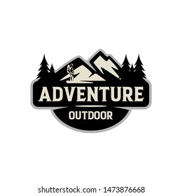 Mountain Outdoor Adventure Vintage Badge Logo Template Vector