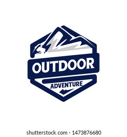 Mountain Outdoor Adventure Vintage Badge Logo Template Vector