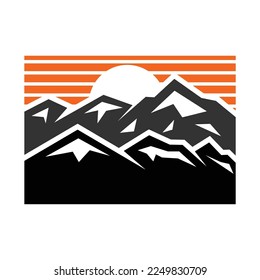 mountain and outdoor adventures logo template Icon Illustration Brand Identity