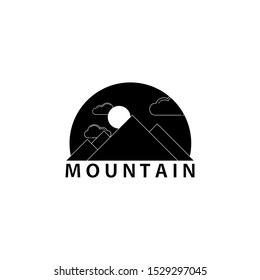 Mountain and outdoor adventures logo. Tourism, hiking and camping labels. Mountains and travel icons for tourism organizations, outdoor events and camping leisure. - Vector