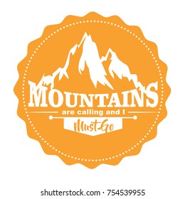 Mountain and outdoor adventures logo. Tourism, hiking and camping labels for advertising material