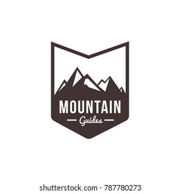 mountain and outdoor adventures logo. Tourism, hiking and camping labels. Mountains and travel icons for tourism organizations, outdoor events and camping leisure. eps 10 eps 8