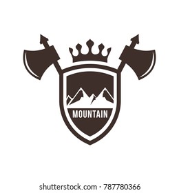 mountain and outdoor adventures logo. Tourism, hiking and camping labels. Mountains and travel icons for tourism organizations, outdoor events and camping leisure. eps 10 eps 8