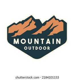 mountain outdoor badge logo design