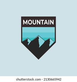 Mountain Outdoor Badge logo vector design