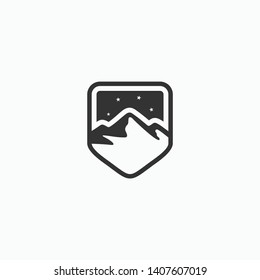 mountain outdoor badge vector logo design