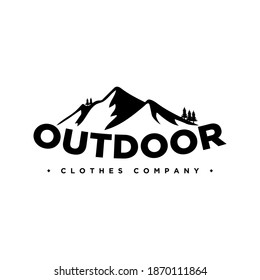 mountain outdoor company logo, icon and template