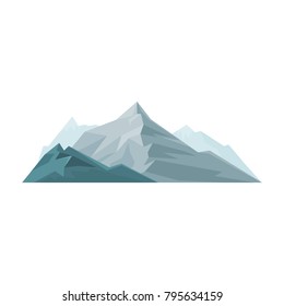 Mountain, outdoor design element, nature landscape, mountainous geology vector Illustration