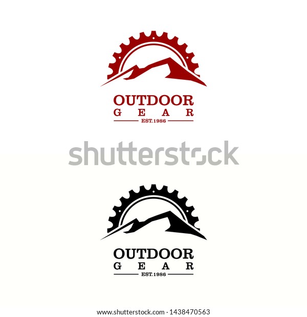 Mountain Outdoor Gear Logo Template Royalty Free Stock Image