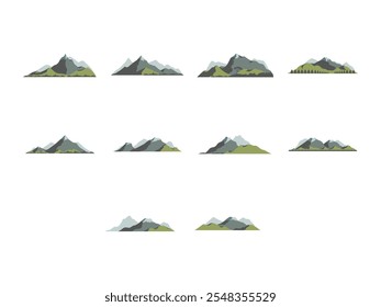 Mountain Outdoor Illustration Element Set