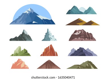 Mountain. outdoor landscape with different rocks for climbing expeditions. vector background mountains in cartoon style