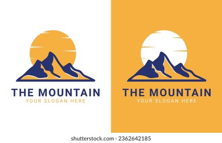 Mountain Outdoor Logo Design Adventure Logotype Mountain Sun Set 