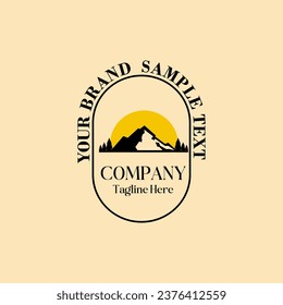 Mountain Outdoor Logo Design in black