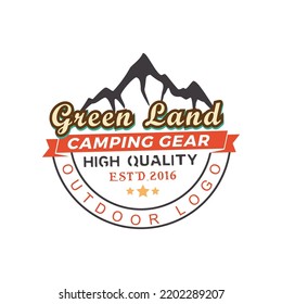 Mountain outdoor logo design vintage style logotype