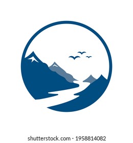 mountain outdoor logo  icon and vector