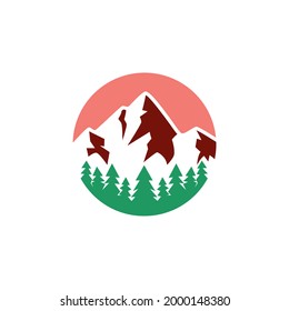 Mountain outdoor logo, simple outdoor logo, hill icon