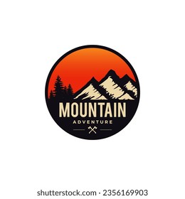 Mountain outdoor logo template vector.