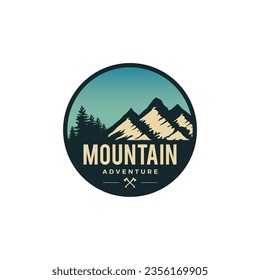 Mountain outdoor logo template vector.