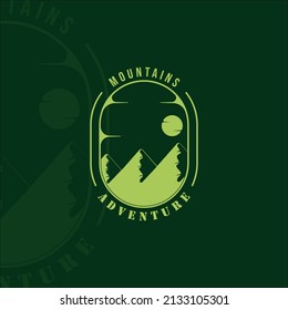 Logo-Vintage für Gebirge, Vektorgrafik-Symbol