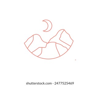 mountain outdoor minimal logo design graphic vector	
