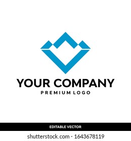 mountain outdoor minimal modern bold line logo 