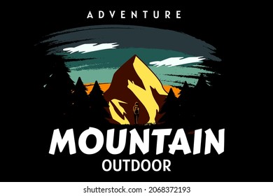 mountain outdoor silhouette retro design