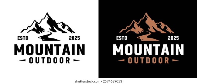 Mountain outdoor vector logo illustration