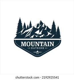 emblema del logo de mountain outdore, logotipo moderno de aventura premium