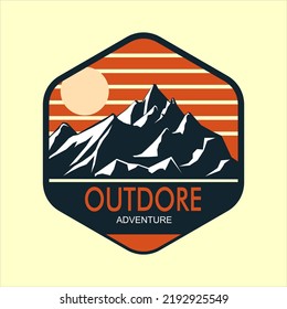 mountain outdore logo emblem, adventure modern logo premium