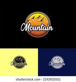 emblema del logo de mountain outdore, logotipo moderno de aventura premium