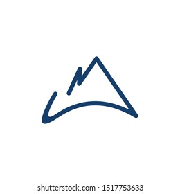 Mountain Outline Abstract Minimalist Vector Logo