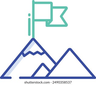 mountain outline color vector illustration