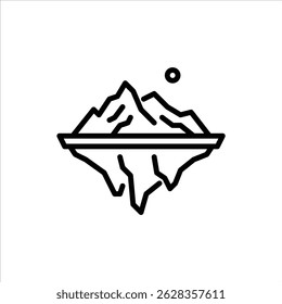 mountain outline icon. mountain black line illustration.