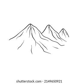 Mountain outline icon design illustration template vector