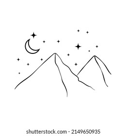 Mountain outline icon design illustration template vector