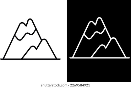 Mountain outline icon vector design black and white